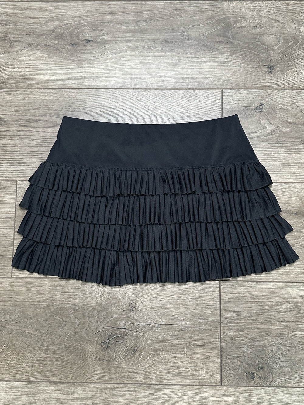 Lucky In Love Pleated Multi Tier Tennis Skirt Skort Black Size Medium - Picture 3 of 9